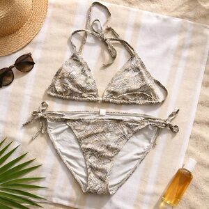 Stylish Snake Print Bikini Set